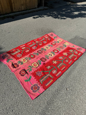 Stunning Vintage Stitched Floral Rug