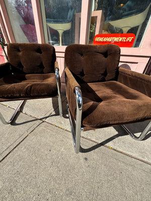 Mid-Century Retro 70s Chrome Lounge Chair