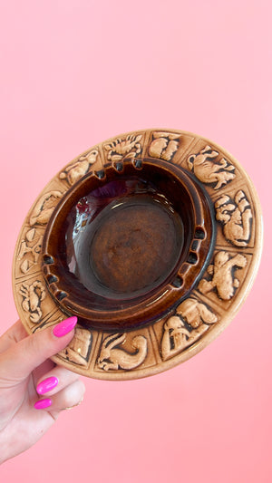 Vintage Ceramic Astrology Ashtray