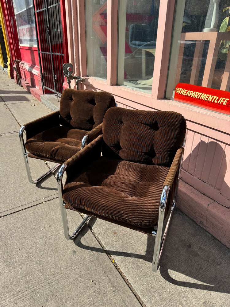 Mid-Century Retro 70s Chrome Lounge Chair