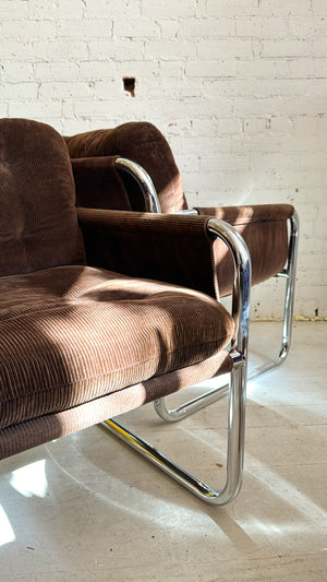 Mid-Century Retro 70s Chrome Lounge Chair