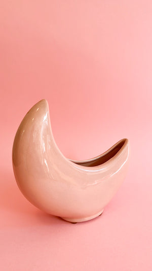 Vintage Ceramic Cresent Moon Planter