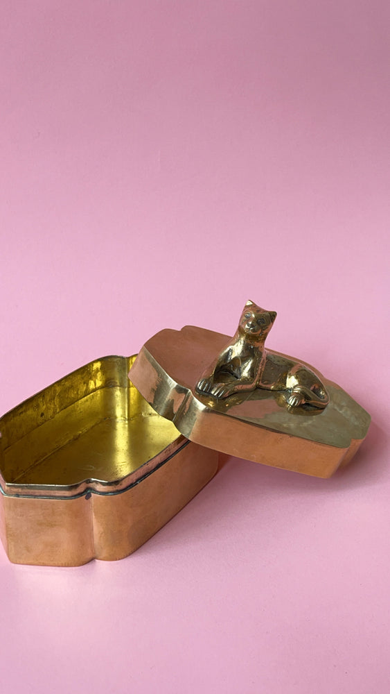 Vintage Brass Cheetah Trinket Box – The Apartment TO
