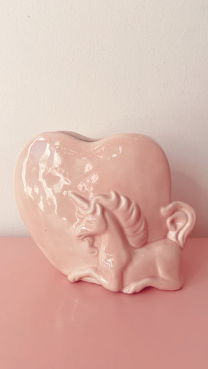 Vintage Unicorn Heart Vase