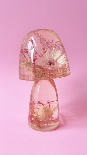Vintage Lucite Mushroom with Dried Florals